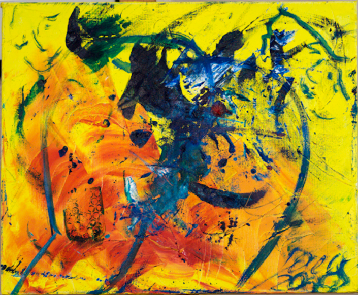Doug Petrovic, yellow oil painting, 2010
